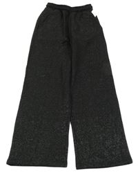 Nové - Černé třpytivé široké tepláky Nutmeg