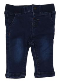 Tmavomodré rifle s úpletovýma pasem 