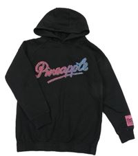 Černá mikina s nápisem a kapucí Primark