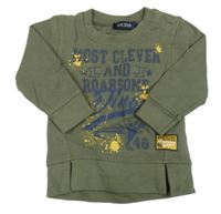 Khaki mikina s nápisy Blue Seven