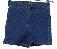 Dámské modré elastické riflové kraťasy Denim