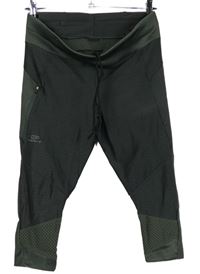 Dámské khaki sportovní capri legíny Kalenji 