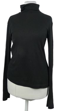 Dámské černé žebrované triko s rolákem H&M