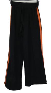 Dámské černé široké teplákové kalhoty s pruhy M&S