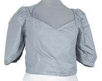 Dámská šedá crop halenka se žabičkováním Na-kd 