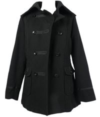 Dámský černý pletený jarní kabát 