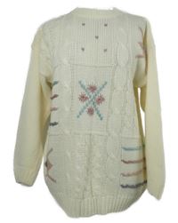 Dámský smetanový vzorovaný svetr 