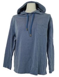 Pánské tmavomodré melírované triko s kapucí Marco Donati