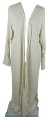 Dámský smetanový žebrovaný dlouhý cardigán George 