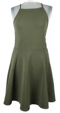 Dámské khaki strukturované šaty H&M