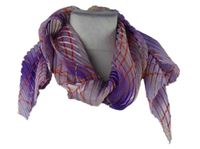 Dámská fialová vzorovaná plisovaná šála 