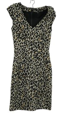 Dámské černo-béžové vzorované šaty H&M vel. 32