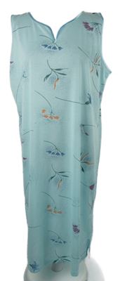 Dámská světlemodrá noční košile s květy 