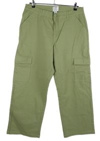 Dámské světlekhaki plátěné cargo kalhoty s kapsami Up2Fashion