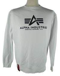 Pánská bílá mikina s potiskem Alpha Industries 