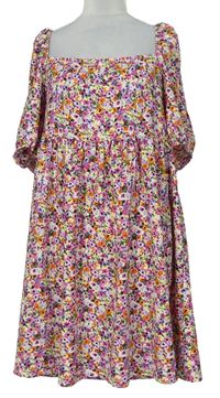 Dámské barevné kytičkované šaty Primark 