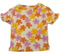 Smetanové květinové crop tričko Primark