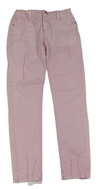 Světlerůžové plátěné skinny kalhoty Denim Co.
