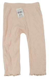 Světlerůžové žebrované legíny Matalan