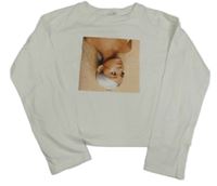 Bílé crop triko s Ariana Grande H&M