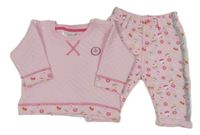 2set - Růžová vzorovaná mikina + tepláky s obrázky Ergee 