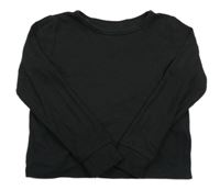 ČErné žebrované crop triko Primark