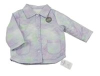 Nové - Lila-modro-zelená šusťáková prošívaná zateplená bunda s kytičkamiNutmeg