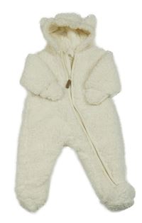 Smetanová huňatá podšitá kombinéza s kapucí H&M