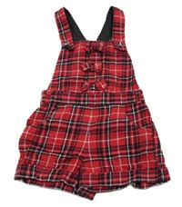 Červeno-černo-bílé kostkované laclové kraťasy George