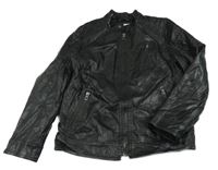 Černá koženková zateplená bunda Zara