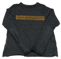 Černá melírovaná lehká mikina s nápisem C&A