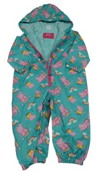 Zelená šusťáková jarní kombinéza s Peppa pig George