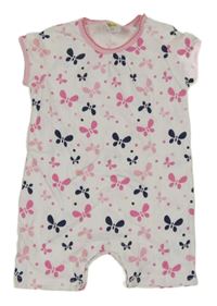 Bílý overal s motýlky Papagino