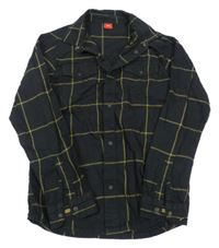 Černo-khaki kostkovaná košile S. Oliver
