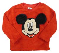 Červená chlupatá mikina s Mickey Primark