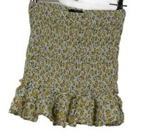 Dámská bílá žabičková květovaná sukně Bershka