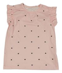 Světlerůžový top se srdíčky