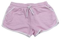 Světlerůžové teplákové kraťasy s proužky Primark