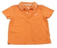 Neonově oranžové polo tričko s výšivkou F&F