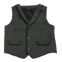 Tmavošedá vzorovaná společenská vesta 