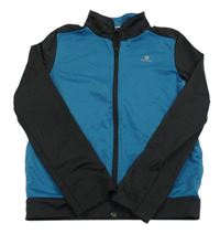 Petrolejovo-černá sportovní propínací mikina Domyos