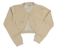 Béžovo-zlaté melírované propínací svetrové bolérko PRIMARK