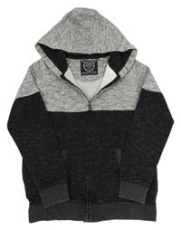 Tmavošedo-šedá propínací mikina s kapucí C&A