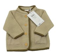 Nové - Béžová huňatá propínací mikina Name it