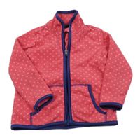 Tmavorůžová puntíkatá fleecová propínací mikina TCM