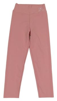 Světlerůžové sportovní legíny s letadlem