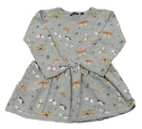 Šedé teplákové šaty s motýlky Blue Seven