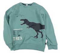 Modrozelenošedá mikina s dinosaurem 