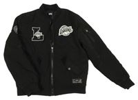 Černý šusťáková zateplený bomber - Lakers