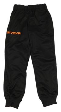 Černé sportovní tepláky s nápisem 